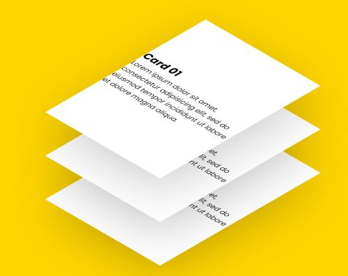 Трансформация сложенных карточек на CSS.
