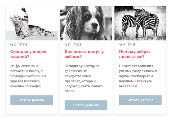 Карточка блог поста на CSS.