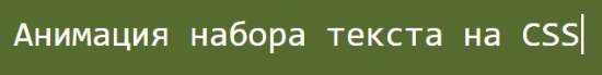 Анимация набора текста на CSS.