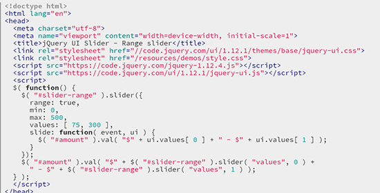 Как использовать jQuery UI slider.