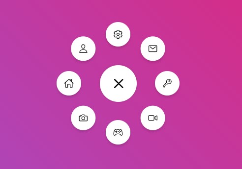 Анимированное круговое меню на JavaScript.