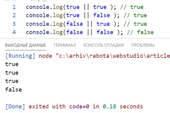 Логические операторы в JS.