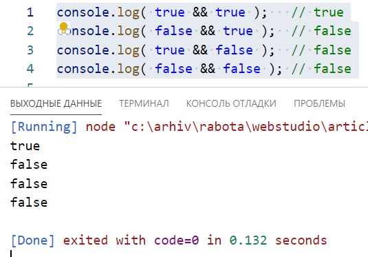 Логические операторы в JS.