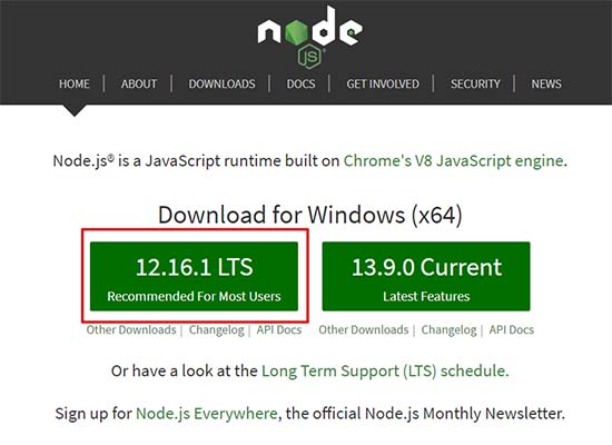 Установка node + gulp для Windows 10.