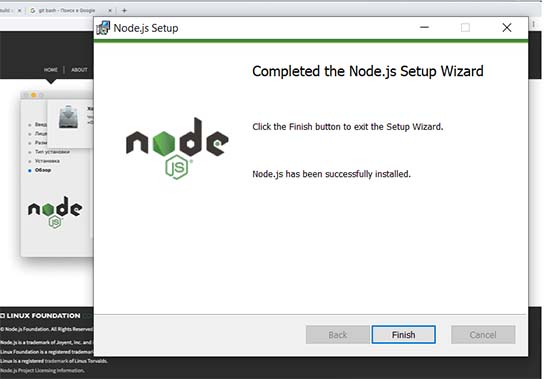Установка node + gulp для Windows 10.